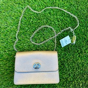 NWT Coach Gold Metallic Shoulder Crossbody Bag
